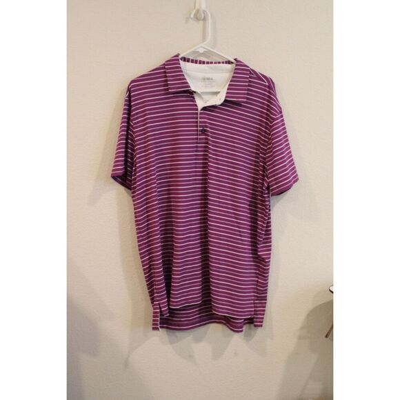 Rule 18 Bobby Jones purple and while strip golf polo shirt size xlarge - Picture 1 of 6